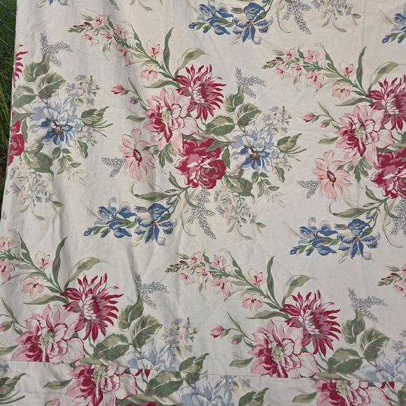 Pottery Barn Marla Duvet‎ King Linen Blend Red Floral Roses Peony Iris Pink - Picture 7 of 16